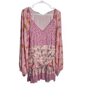 Wicked AF Jeanne Mini Dress Womens M Pink Ruched Skirt Side Zip Sweetheart Neck